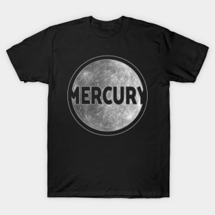 Planet Mercury with lettering gift space idea T-Shirt